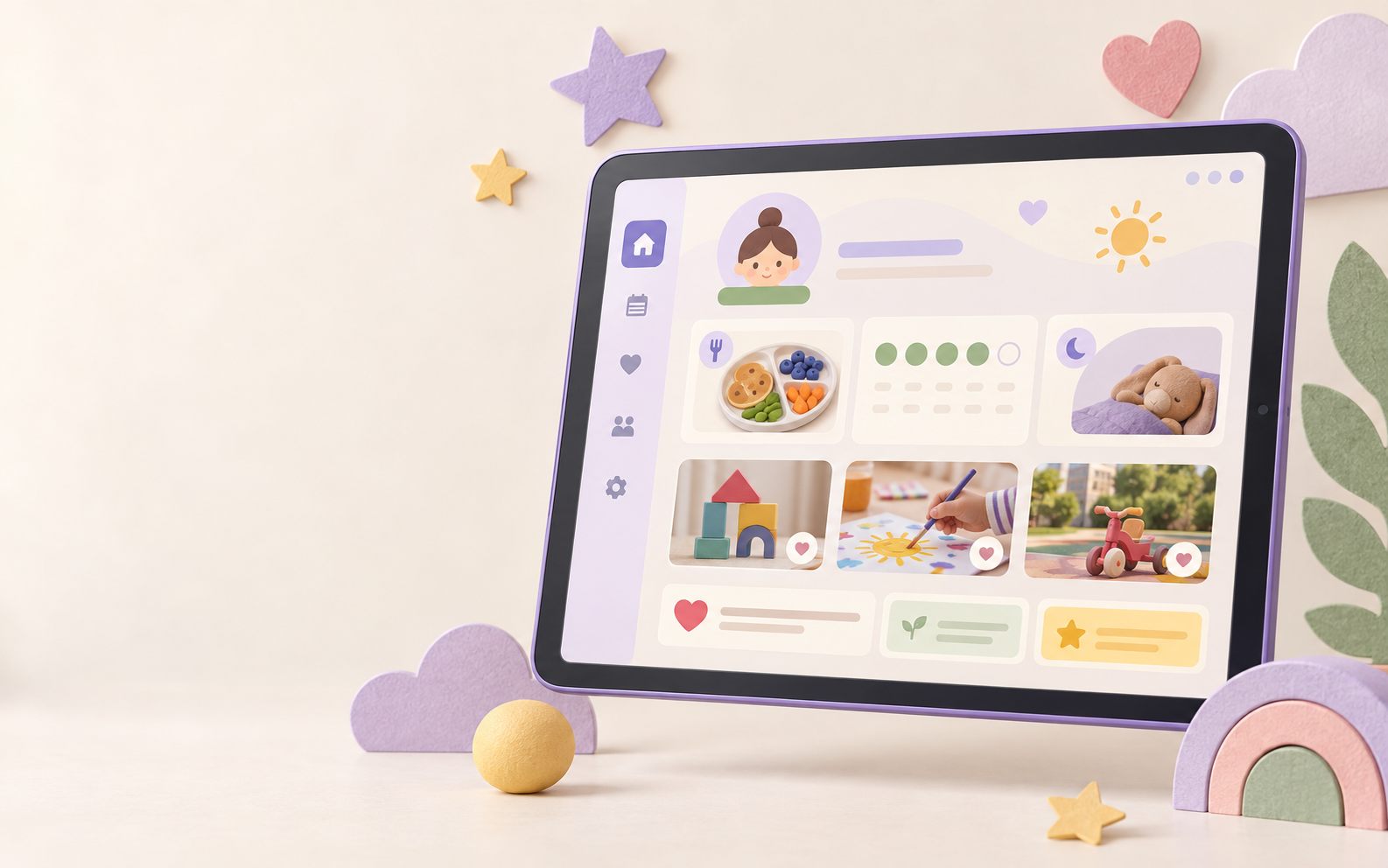Tablet ilustrues me një përmbledhje të ditës së fëmijës